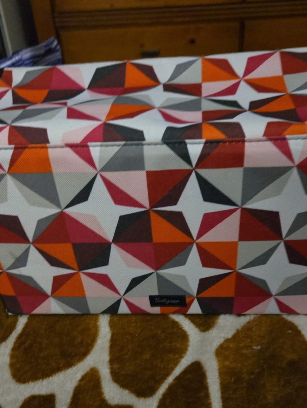thirty-one Geometric Storage Bin in Orange, Pink, Gray, Black